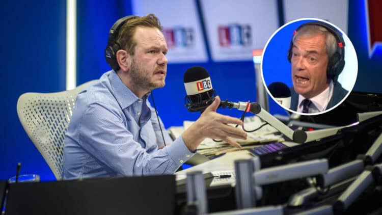 James O'Brien tears into Nigel Farage after phone-in appearance.